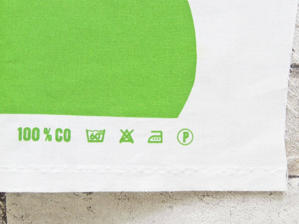 マリメッコ marimekko ロッキ LOKKI ホワイト×グリーン ビンテージ ファブリック 生地 115×144cm マイヤ・イソラ 北欧雑貨 ●