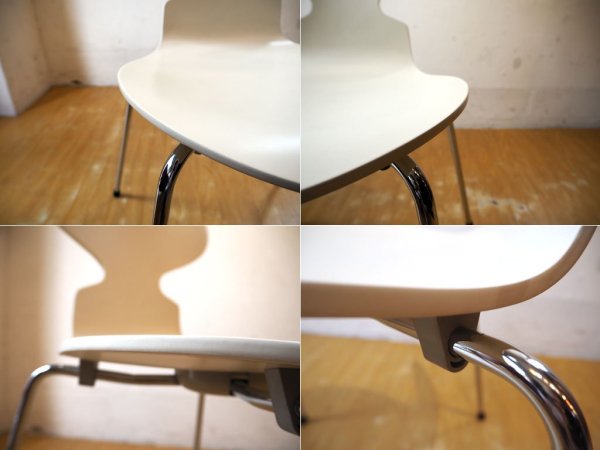 フリッツハンセン Fritz Hansen アントチェア ANT CHAIR アルネ ヤコブセン ラッカー ホワイト 4本脚 アリンコチェア デンマーク ★