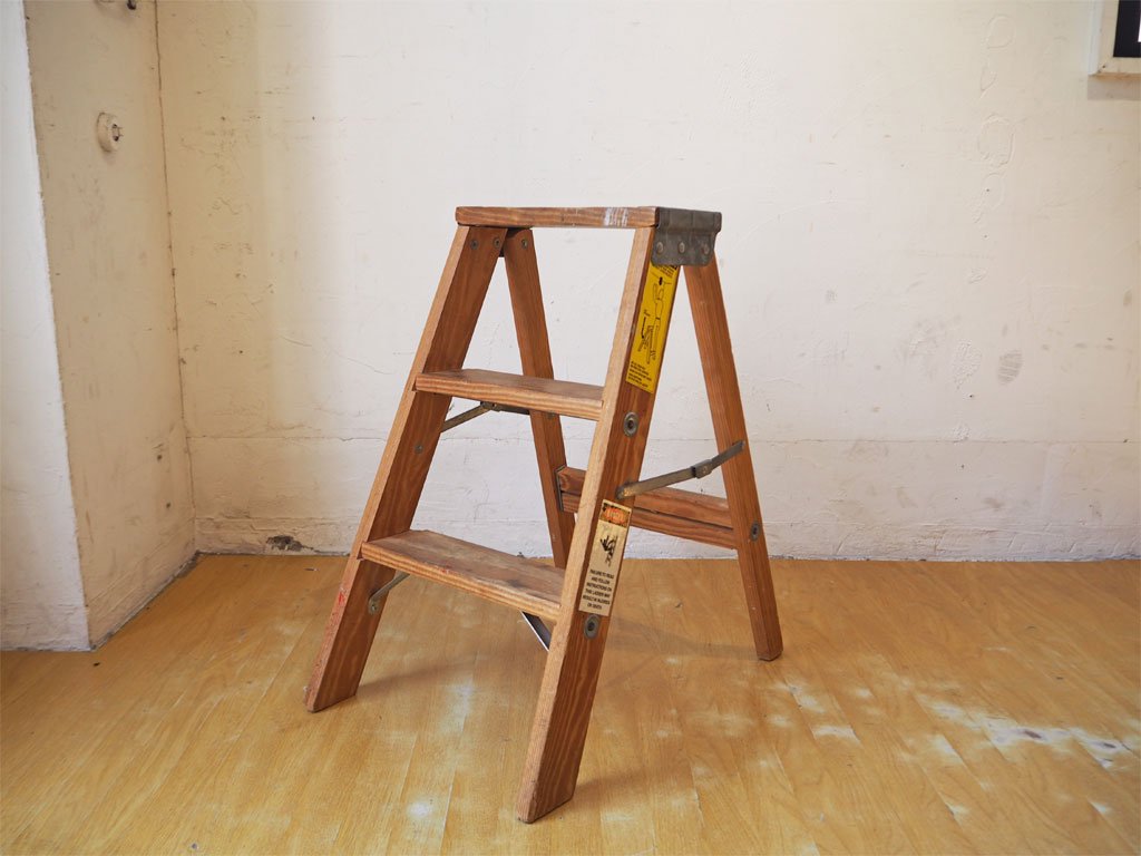 ミシガンラダー MICHIGAN LADDER ウッドステップラダー Wood step ladder Sサイズ パイン材 折畳 脚立 踏み台 USA製 ★