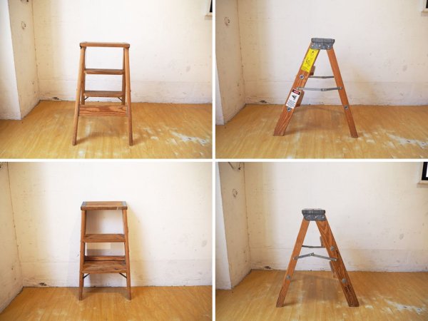 ミシガンラダー MICHIGAN LADDER ウッドステップラダー Wood step ladder Sサイズ パイン材 折畳 脚立 踏み台 USA製 ★