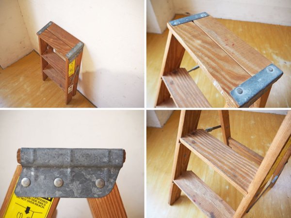 ミシガンラダー MICHIGAN LADDER ウッドステップラダー Wood step ladder Sサイズ パイン材 折畳 脚立 踏み台 USA製 ★