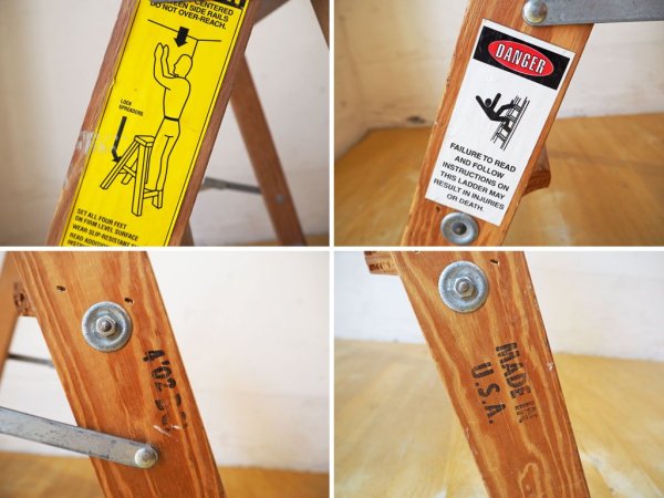 ミシガンラダー MICHIGAN LADDER ウッドステップラダー Wood step ladder Sサイズ パイン材 折畳 脚立 踏み台 USA製 ★