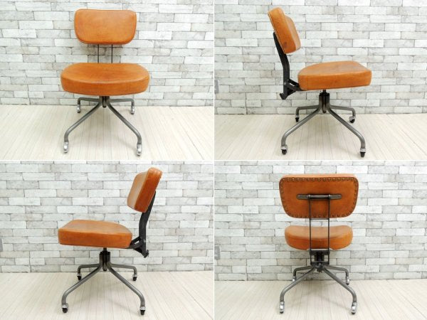 トラックファニチャー TRUCK FURNITURE デスクワークチェア DESKWORK CHAIR 本革 スチールフレーム スタッズ インダストリアル ●