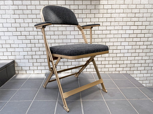 クラリン CLARIN フォールディングアームチェア FOLDING CHAIR WITH ARM 折畳 フルクッション ブラック ファブリック張替済 USA 米国 P.F.S 取扱 ■