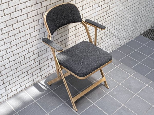 クラリン CLARIN フォールディングアームチェア FOLDING CHAIR WITH ARM 折畳 フルクッション ブラック ファブリック張替済 USA 米国 P.F.S 取扱 ■