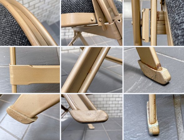 クラリン CLARIN フォールディングアームチェア FOLDING CHAIR WITH ARM 折畳 フルクッション ブラック ファブリック張替済 USA 米国 P.F.S 取扱 ■