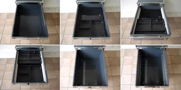 ユーエスエムハラーシステム USM Haller ワゴン ＋ オプション多数 カスタムオーダー品 上下鍵付き 美品 定価18万 アントラサイト （ 濃灰色 ） オフィス家具 MoMA スイス製 ◇