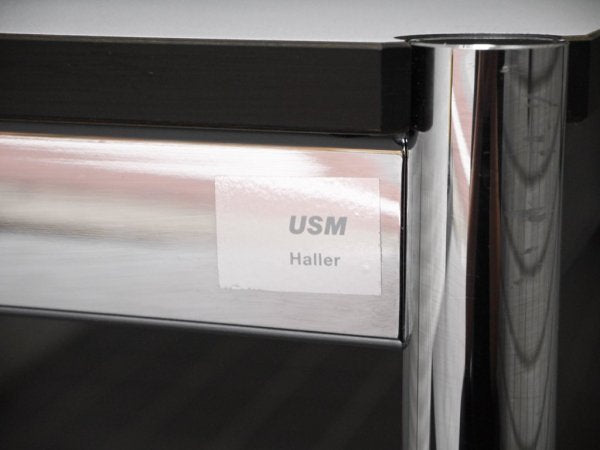 USMモジュラーファニチャー USM Haller USMハラーテーブル ワーキングデスク カンファレンステーブル W125 アジャスター 高さ調整機能付き ホワイト モダンデザイン ■