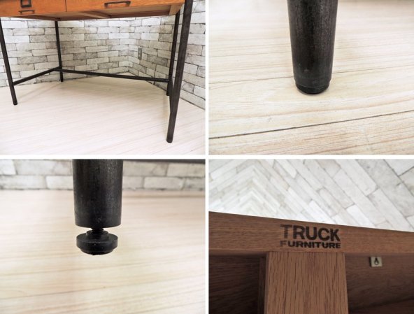 トラックファニチャー TRUCK FURNITURE スット デスク SUTTO DESK オーク無垢材 x スチール脚 インダストリアルデザイン ●