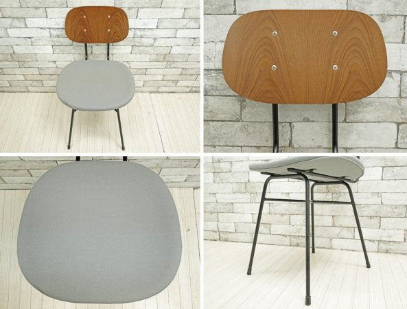 グラフ graf プランクトンチェア Plankton chair ダイニングチェア ポルトグレー チーク材 スチール脚 ファブリックシート インダストリアルデザイン ●