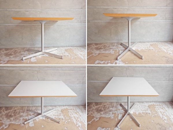 ディーアンドデパートメント D&DEPARTMENT カフェテーブル Cafe Table クロームメッキ X脚 ミッドセンチュリー A♪