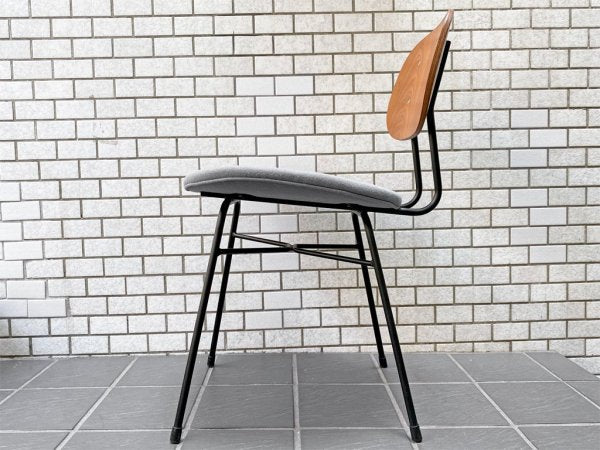 グラフ graf プランクトンチェア Plankton chair H ダイニングチェア チーク材×スチール脚 ファブリックシート ポルトグレー インダストリアルデザイン B ■