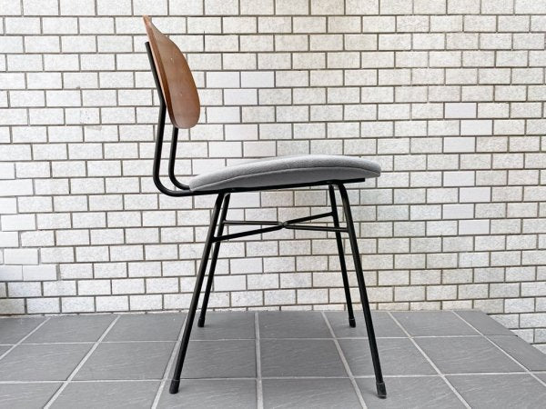 グラフ graf プランクトンチェア Plankton chair H ダイニングチェア チーク材×スチール脚 ファブリックシート ポルトグレー インダストリアルデザイン B ■