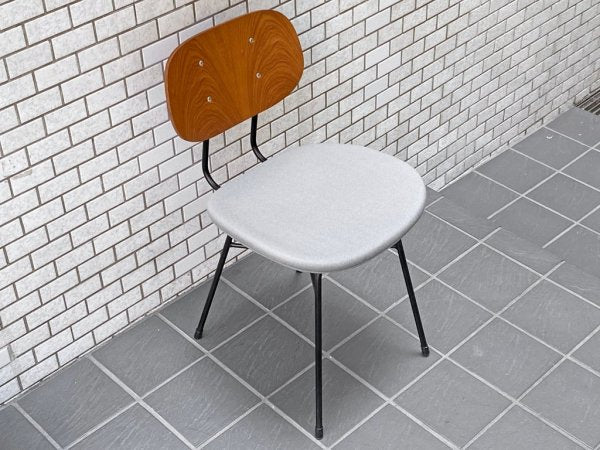 グラフ graf プランクトンチェア Plankton chair H ダイニングチェア チーク材×スチール脚 ファブリックシート ポルトグレー インダストリアルデザイン B ■