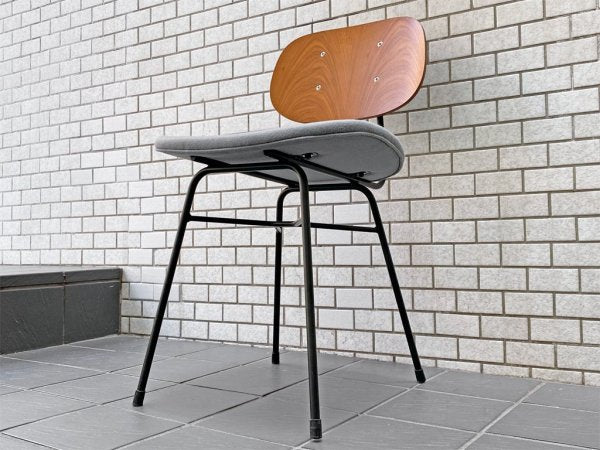 グラフ graf プランクトンチェア Plankton chair H ダイニングチェア チーク材×スチール脚 ファブリックシート ポルトグレー インダストリアルデザイン B ■