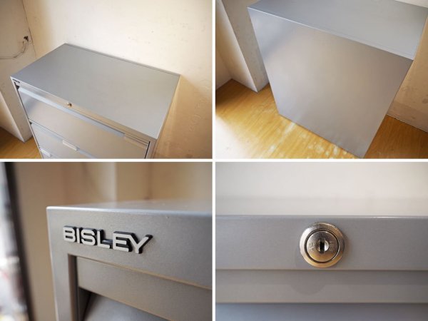 ビスレー BISLEY ラテラル LATERAL ファイリングキャビネット シルバー 鍵ナシ 3段 幅 80cm \192,500 受注生産品 ★