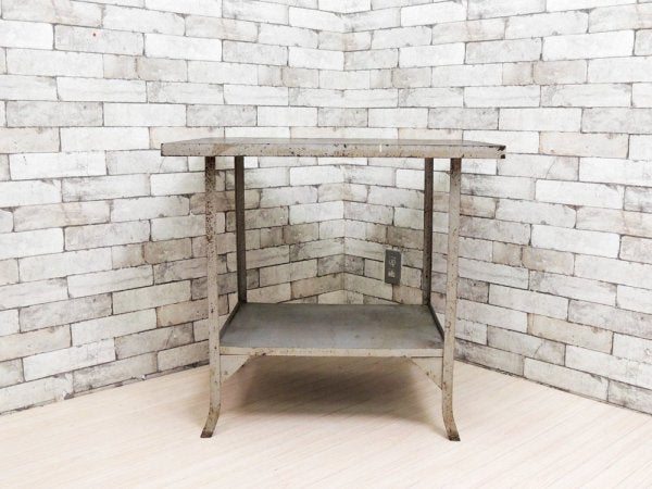 インダストリアルスタイル Industrial Style ストーンタイルトップ × アイアンフレーム スクエア デスク ワークテーブル 作業台 ●