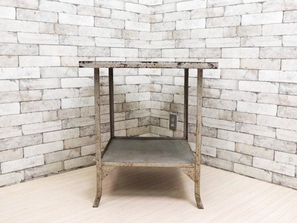 インダストリアルスタイル Industrial Style ストーンタイルトップ × アイアンフレーム スクエア デスク ワークテーブル 作業台 ●