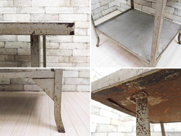 インダストリアルスタイル Industrial Style ストーンタイルトップ × アイアンフレーム スクエア デスク ワークテーブル 作業台 ●