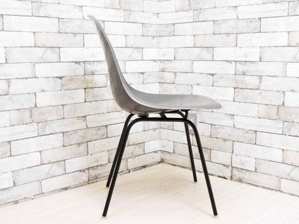 ハーマンミラー Herman Miller 2nd ビンテージ サイドシェルチェア FRP製 エレファントハイドグレー ビンテージブラックHベース イームズ ミッドセンチュリー ●