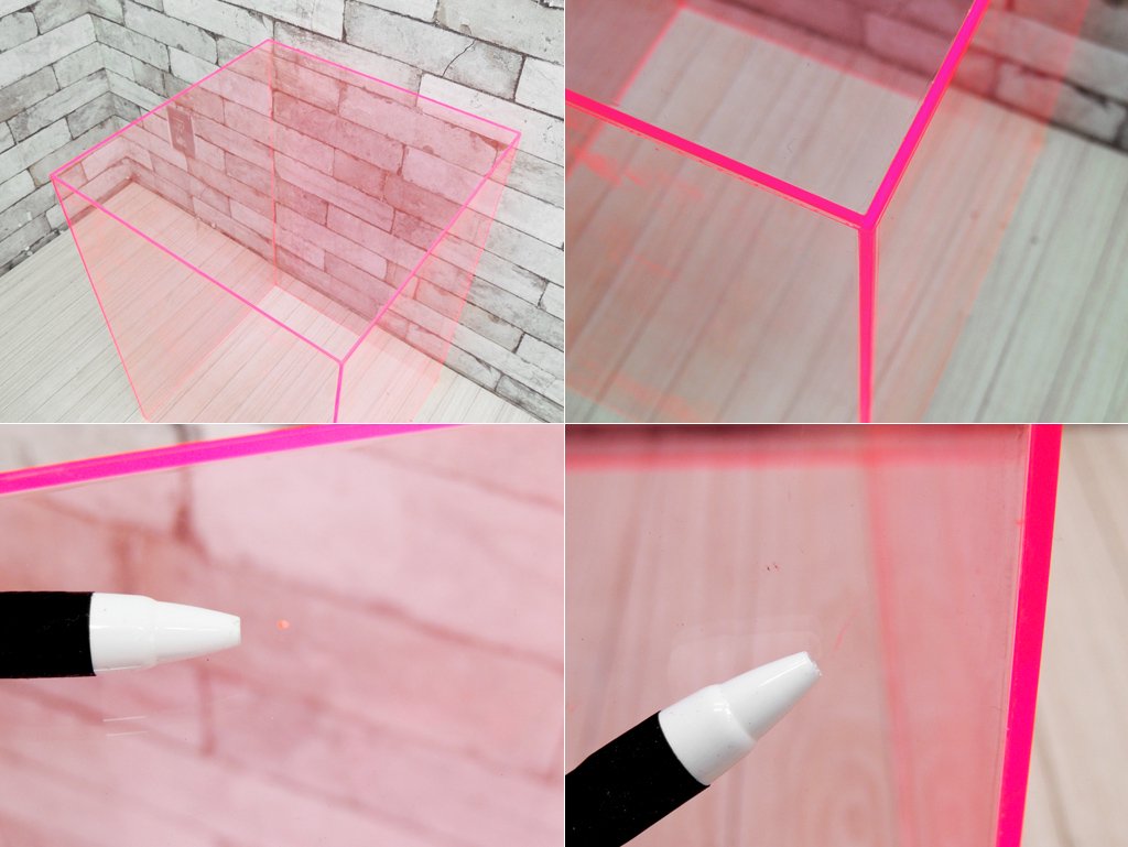 ポストモダン アクリル製 スクエアボックス 花台 飾り台 店舗什器 ●
