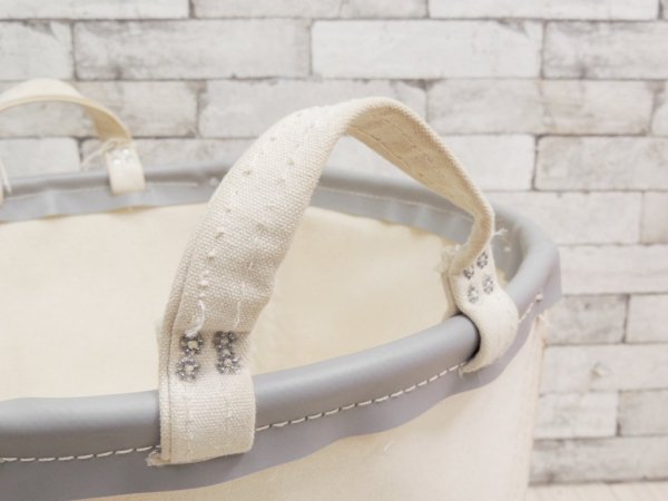 スチールキャンバスバスケット STEELE CANVAS BASKET ラウンドキャリーバスケット ROUND CARRY BASKET ステンシル 収納家具 工業系 インダストリアル ●