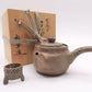 立花龍昇 造 萬古焼 茶注 急須 茶器 共箱付き ●