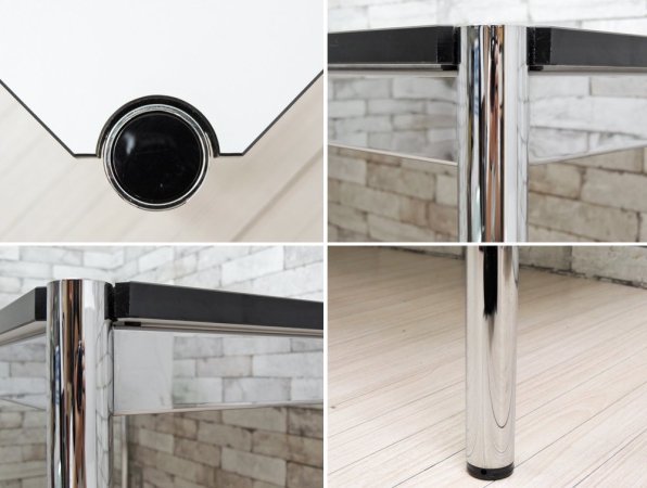 USMモジュラーファニチャー USM Haller USMハラーテーブル ワーキングデスク ダイニングテーブル W150 アジャスター 高さ調整機能付き ホワイト モダンデザイン ●