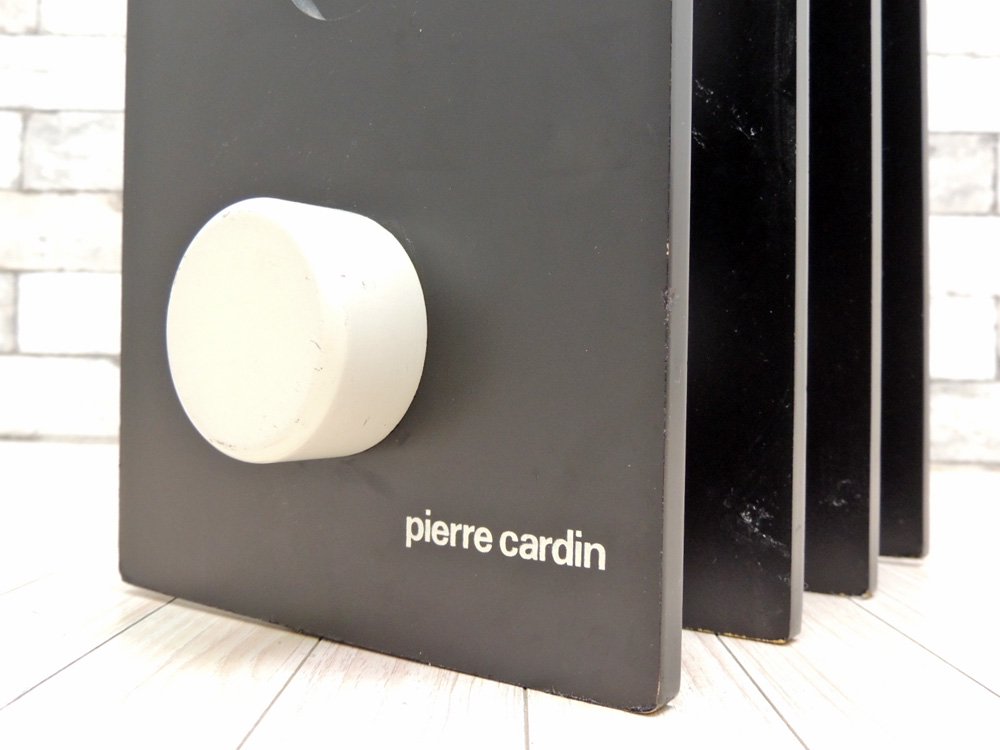 ピエール・カルダン pierre cardin ビンテージ スリッパラック ブラック×ホワイト 木製 ポストモダン ミッドセンチュリーデザイン ●