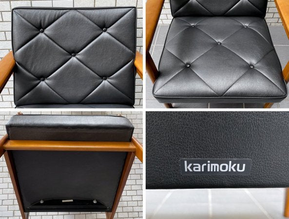 カリモク karimoku WS11モデル 1シーター ソファ ブラック ジャパニーズモダン ミッドセンチュリー B ■