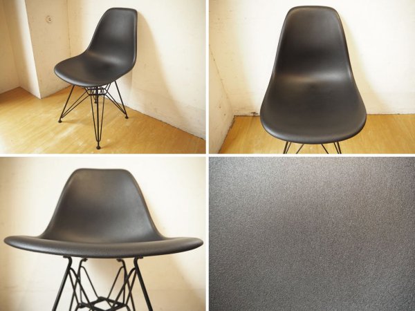 ハーマンミラー Herman Miller サイドシェルチェア エッフェルベース DSR 現行シェル ブラック×ブラック 2015年製 イームズ ★