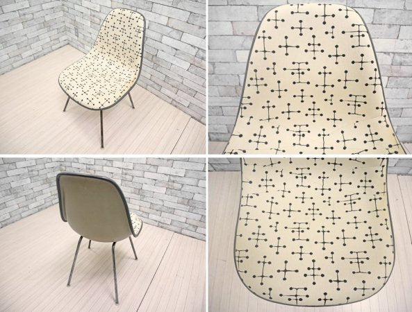 ハーマンミラー Herman Miller サイドシェルチェア ダイニングチェア C&R.イームズ Charles&Ray Eames アプホルスター スモールドット 2nd Hベース ●