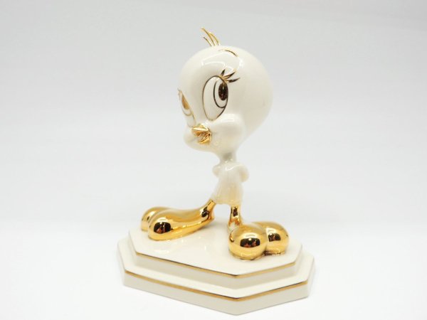 レノックス LENOX トゥイーティー Tweety オブジェ 陶器 金彩 LOONEY TUNES 元箱付き ●