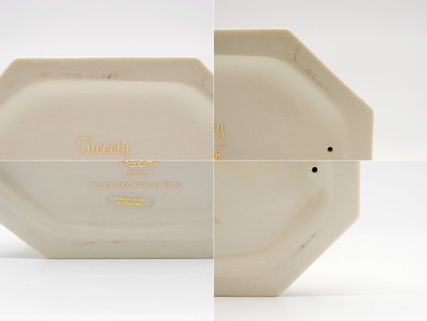 レノックス LENOX トゥイーティー Tweety オブジェ 陶器 金彩 LOONEY TUNES 元箱付き ●