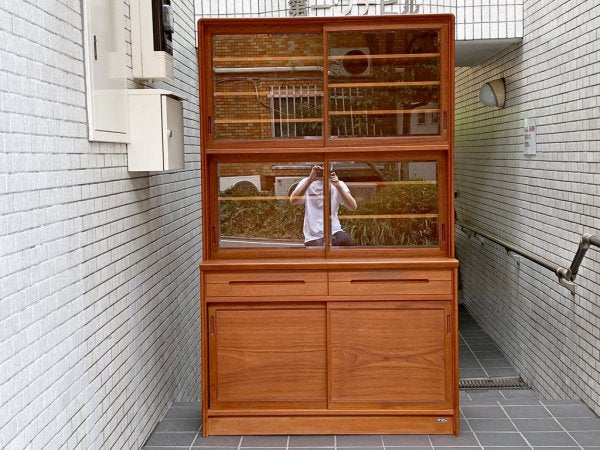 日田工芸 Hita Craft チーク材 食器棚 カップボード キャビネット 70's ビンテージ 北欧スタイル ■