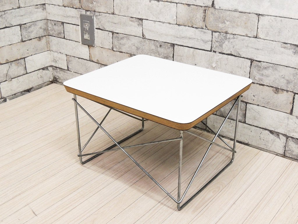 ハーマンミラー Herman Miller LTRT イームズ ワイヤーベース ローテーブル Eames Wire Base Low Table ホワイト ミッドセンチュリー ●