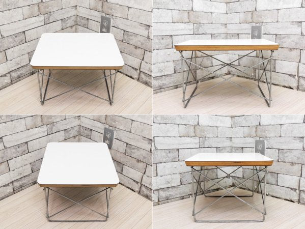 ハーマンミラー Herman Miller LTRT イームズ ワイヤーベース ローテーブル Eames Wire Base Low Table ホワイト ミッドセンチュリー ●