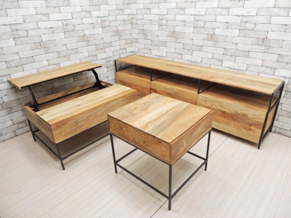 ウエストエルム West Elm インダストリアルストレイジ Industrial Storage Media Console AVボード W203cm 抽斗4杯 US 定価: 約18万円 ●