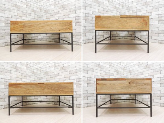 ウエストエルム West Elm インダストリアルストレイジ Industrial Storage ポップアップ Pop-Up コーヒーテーブル Coffee Table US 定価:約6.3万 ●