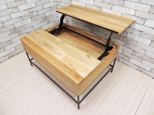 ウエストエルム West Elm インダストリアルストレイジ Industrial Storage ポップアップ Pop-Up コーヒーテーブル Coffee Table US 定価:約6.3万 ●