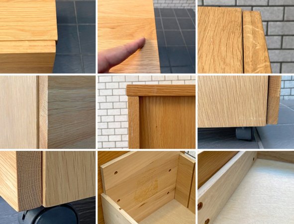 無印良品 MUJI オーク材 デスクワゴン サイドキャビネット 袖机 ナチュラル キャスター付き D ■