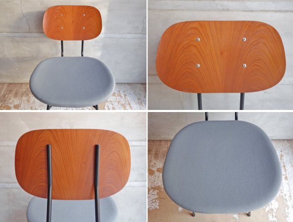 グラフ graf プランクトンチェア Plankton chair ダイニングチェア ポルトグレー チーク材 スチール脚 ファブリックシート インダストリアルデザイン A ♪