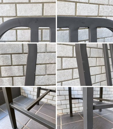 インダストリアル グラファイトチェア スチール製 ダイニングチェア ブラック 工業系 2脚セット ■