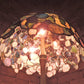 クラシカルスタイル ティファニーランプ テーブルランプ ブロンズ製 3灯 ステンドグラス アンティーク調 アールヌーヴォー ●