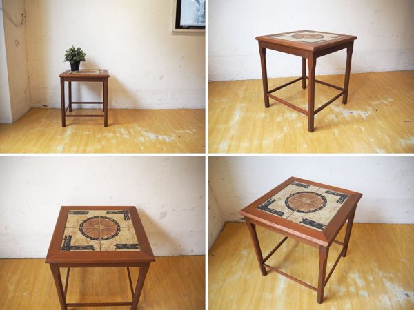 TOFTEN mobelfabrikke チーク材 タイルトップ サイドテーブル Side table 60's 北欧 ビンテージ ★