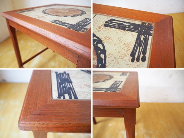 TOFTEN mobelfabrikke チーク材 タイルトップ サイドテーブル Side table 60's 北欧 ビンテージ ★