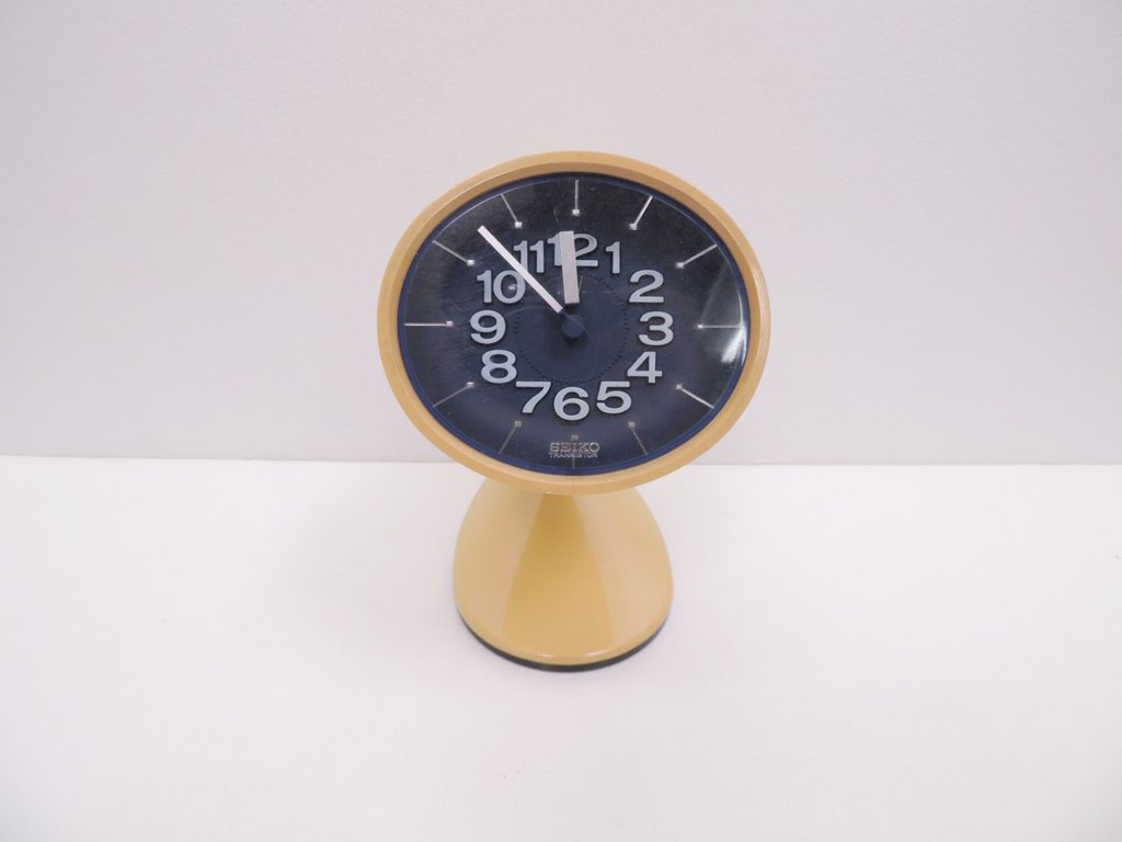 セイコー SEIKO ビンテージ 電磁テンプ式 卓上時計 NF-603 スペースエイジ 70's 昭和レトロ  ●