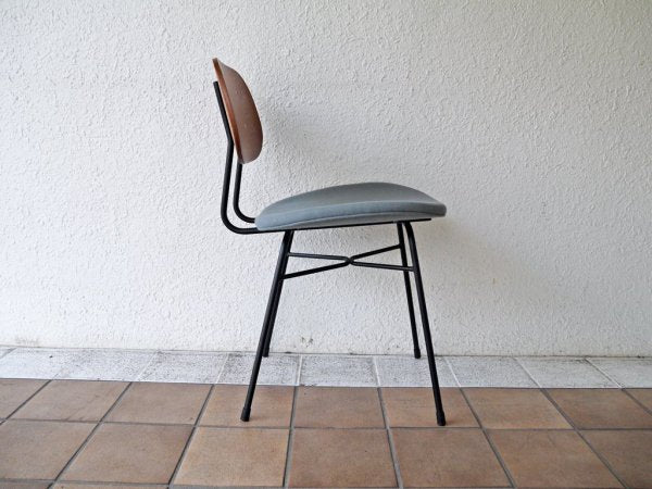 グラフ graf プランクトンチェア Plankton chair H ダイニングチェア チーク材×スチール脚 ファブリックシート ポルトグレー インダストリアルデザイン B ◇