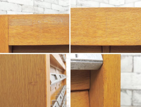 キハラ KIHARA 図書館キャビネット カードケース 抽斗45杯 スライド天板 ネームホルダー付 レトロ 店舗什器 B ●