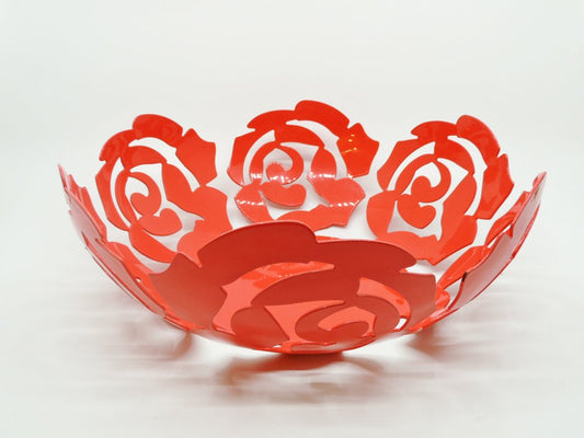 アレッシー ALESSI ラ・ローザ LA ROSA フルーツホルダー スチール製 ボウル Lサイズ LPWK Emma Silvestris レッドオレンジ ●